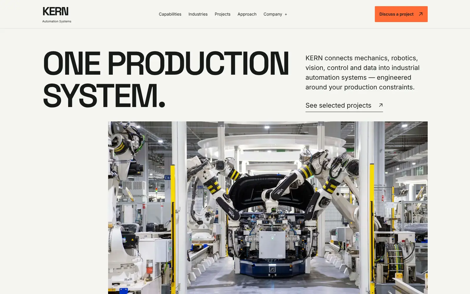 KERN concept website, home page