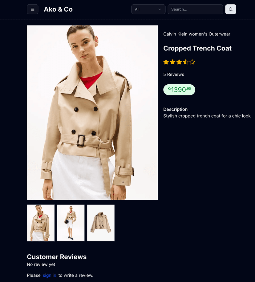 Ako & Co - Mobile view